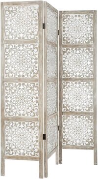 Kamerscherm Yasmine - Hout - Wit/Hout - 169 x 120 cm