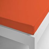 Miracle Home Thermo-hoeslaken, microvezel, verstelbaar en elastisch, koraal, effen, polyester, oranje, 150 x 200 cm