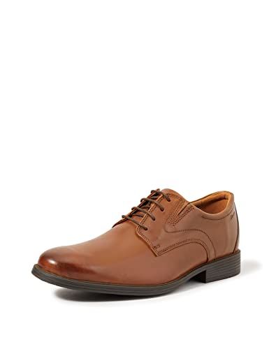 Clarks Whiddon Plain Mens Dark Tan Lea, 9