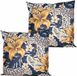 Anna's Collection Coussin d'extérieur Fleur - 2x - Bleu/Jaune - 45 x 45 cm