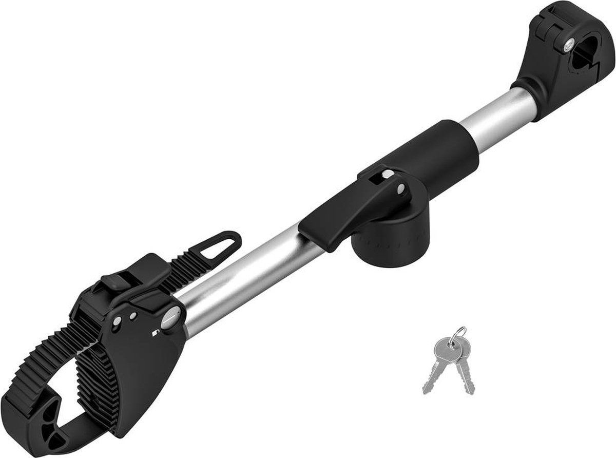 EUFAB 11248 Verstelbare strap-framehouder 40cm, zwart/zilver
