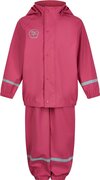 Color Kids - Regenpak set met bretels voor kinderen - Fel roze - maat 86cm