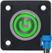 ProRide Interrupteur à pression en métal Panneau encastrable 12V ON-OFF - 22mm - avec câble de connexion - 12V/24V - Indicateur LED Vert