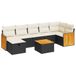 vidaXL 7-delige loungeset met kussens, polyrattan, zwart