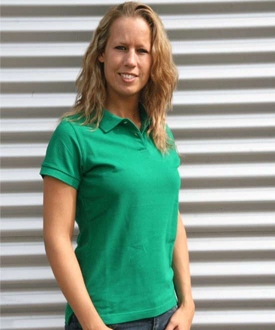 Lemon & Soda Dames poloshirt gras groen 40 L