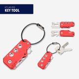Troika Mini-gereedschap met 11 functies: mes, sleutelring (met draadlus), draadsnijder, flesopener, inbussleutels (4 maten), kruiskop- en platte schroevendraaiers, 420 roestvrij staal/aluminium, matrood