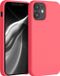 kwmobile telefoonhoesje geschikt voor Apple iPhone 12 mini - Hoesje met siliconen coating - Smartphone case in levendig koraal