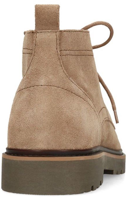 Manfield - Heren - Taupe suède veterboots - Maat 42