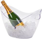 Merkloos / Sans marque Feest/party koelemmers/ijsemmers Set van 4x stuks ijs/drank koelemmers met handvat transparant