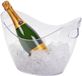 Merkloos / Sans marque Feest/party koelemmers/ijsemmers Set van 4x stuks ijs/drank koelemmers met handvat transparant