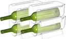 5Five Porte-bouteilles réfrigérateur organisateur - 4x - empilable - plastique - casier à vin - 20 x 11 x 11 cm