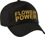 Bellatio Decorations Flower power pet zwart met gouden letters - volwassenen - Toppers
