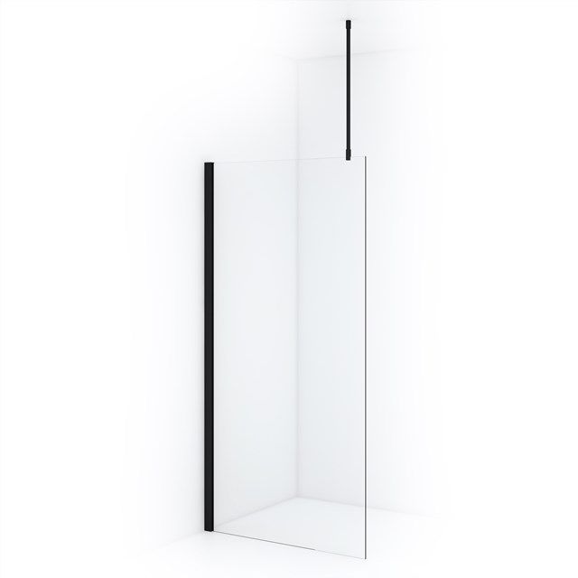 Maxaro Inloopdouche Diamond 100cm 8mm Helder Veiligheidsglas Mat Zwart