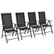 VidaXL Tuinstoel Terras Polyester, Polyvinylchloride (PVC) Zwart - 4 Stuks