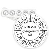 Merkloos / Sans marque Keuringsstickers NEN 2559 Goedgekeurd tot 2027 | 50 stuks, Ø 35 mm | Wit