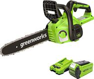 Greenworks G40CS30IIK2 Accu Kettingzaag, 30 cm Zaagblad Lengte, 4,2 m/s Kettingsnelheid, 2.6 kg, Automatische Oliesmering, 40V 2Ah Accu & Lader