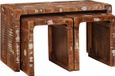 vidaXL Nesttafel 3 st bruin 82 x 40 x 46 cm massief gerecycled hout