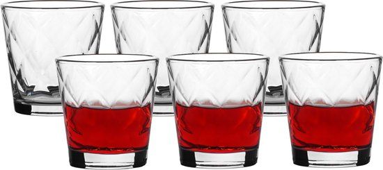 BORMIOLI ROCCO Waterglazen/drinkglazen set 6x 240 ml transparant kaleido relief