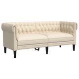 VidaXL Tweezitsbank Chesterfield-stijl Linnen Crème