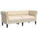 VidaXL Tweezitsbank Chesterfield-stijl Linnen Crème