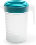 Plasticforte Waterkan met deksel - 1 liter - blauw/ transparant - kunststof - schenkkan karaf