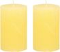 Bougie 2x Jaune 5 x 8 cm petit modèle rustique bougie cylindrique bougie