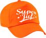 Bellatio Decorations Super juf cadeau petje - baseballcap - oranje - voor dames - bedankt kado - voor een school juf / leerkracht