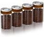 Arendo Pots de conservation, Set de 4, 1000 ml, Verre borosilicaté, Couvercles sous vide
