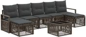 vidaXL Ensemble de banc de jardin 8 pièces Gris Polyrotin
