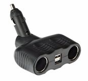 TCP Viaautoshop 4-weg aanstekerdoos 2x 12/24 Volt Zwart