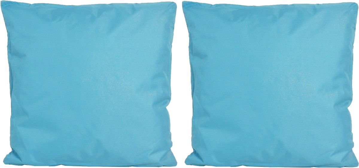 Anna's Collection 6x Lichtblauwe Kussens 45x45cm - Binnen & Buiten - Polyester