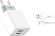 XO Chargeur mural 2.4A L65 Alimentation 2x USB + câble de charge de type C