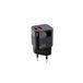 Wandlader USB-C PD en USB-A QC, 20 W, zwart
