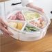 Holland Connections Ronde kunststof dienblad met deksel, 5 compartimenten, snackdoos, serveerschaal