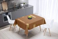 Bonamaison Tafelkleed, Anti-Mold, Sneldrogend, Waterdicht, 100% Polyester Tafellaken, Bruine tinten, 140 x 140 Cm - Ontworpen en Vervaardigd in Turkije