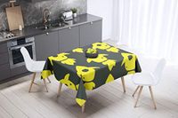 Bonamaison Tafelkleed, Anti-Mold, Sneldrogend, Waterdicht, 100% Polyester Tafellaken, Neon Geel, Rook, 140 x 140 Cm