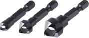 wolfcraft Verzinkboor Set - 3 Verzinkboren Ø 8, 12, 16 mm - Zeskantschacht