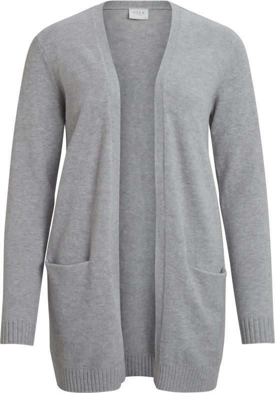 VILA VIRIL OPEN L/S KNIT CARDIGAN - NOOS Women's Cardigan - Size M - Light Grey Melange