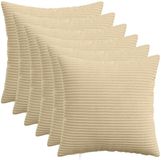 vidaXL Kussensloop 6 stuks Grijs Groen 35 x 35 cm Corduroy
