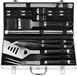 Famanu Set de grill, 21 pièces - Acier inoxydable avec grilles et mallette de rangement