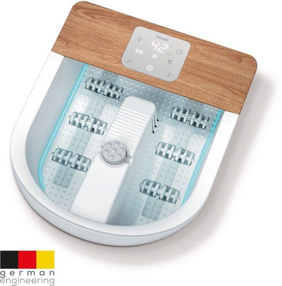 Beurer FB 65 Elektrisch voetenbad - Voetmassage - Trillings- en bubbelmassage - Aromatherapie - Infrarood lichtpunten - Verwarming - Magnetisch veld - Voetreflex rollers - 3 Pedicure opzetstukken - Tot maat 51 - 650 Watt - 3 Jaar garantie