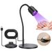 AiQInu UV-lamp voor nagels, ledlamp voor manicure, mini-zwart, draagbaar, met flexibele zwanenhals en voetschakelaar, 3 m kabel, USB