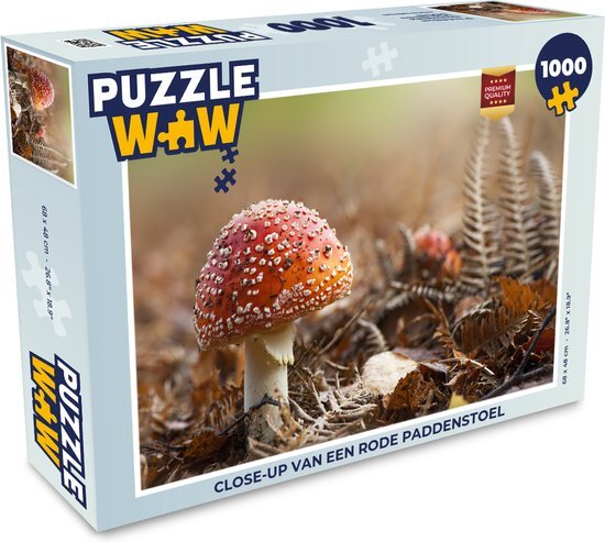 MuchoWow Puzzel Close-up van een rode paddenstoel - Legpuzzel - Puzzel 1000 stukjes volwassenen