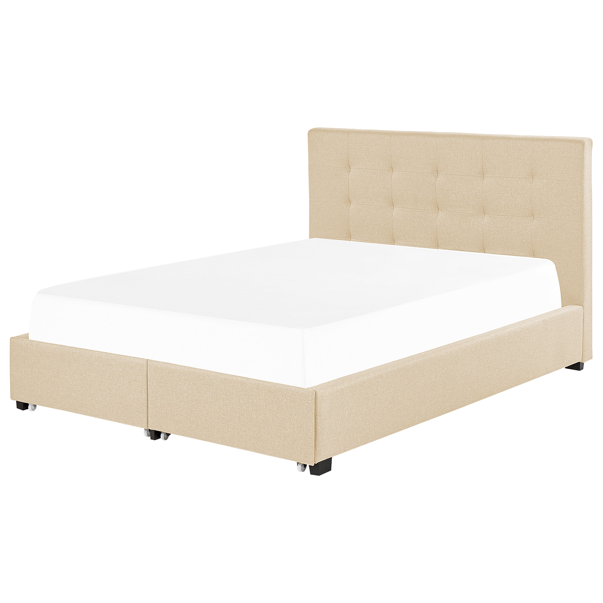 BELIANI Beliani ROCHELLE  - Bed opbergruimte - Beige - 140 x 200 cm - Polyester