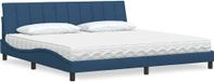 Maison Exclusive - Lit avec matelas "Hanko", bleu, 200x200 cm, rembourré