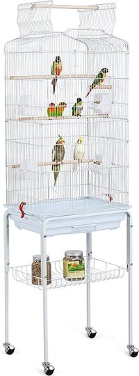 PAPA SIMBA XXL Vogelkooi voor Vogels - Wit - Met Vrijzitje en Accessoires