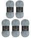 Wollbiene Softy Chenillewol om te haken, 5 x 100 gram, breiwol, 500 gram chenillewol, super volumineus haakgaren (grijs 79)