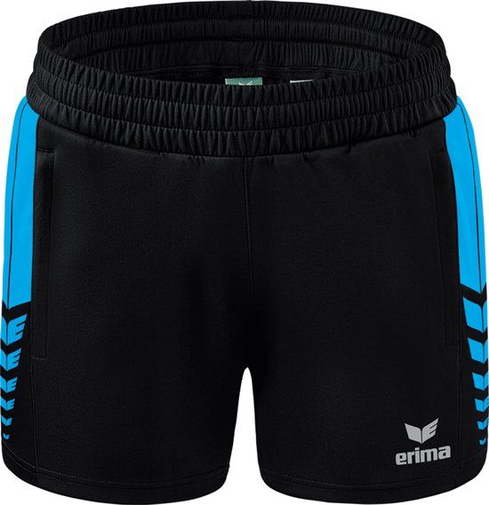 Erima Six Wings Worker Voetbalshort Kinderen - Zwart/Curaçao - Maat 128