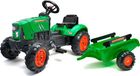 Falk Supercharger Traptractor - Garçons - Vert - Inclusief Aanhanger