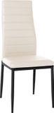 CLP Mayfair Eetkamerstoel - Zonder armleuning - Fauteuil - Metalen onderstel - creme Kunstleer